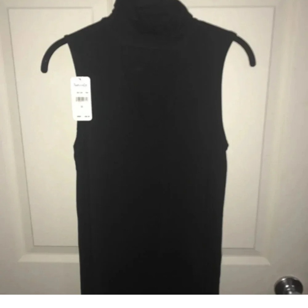 NWT Splendid Mock Neck Knee-Length/Midi Cut-Out Black Tank Dress Women’s Size XS - Picture 2 of 7